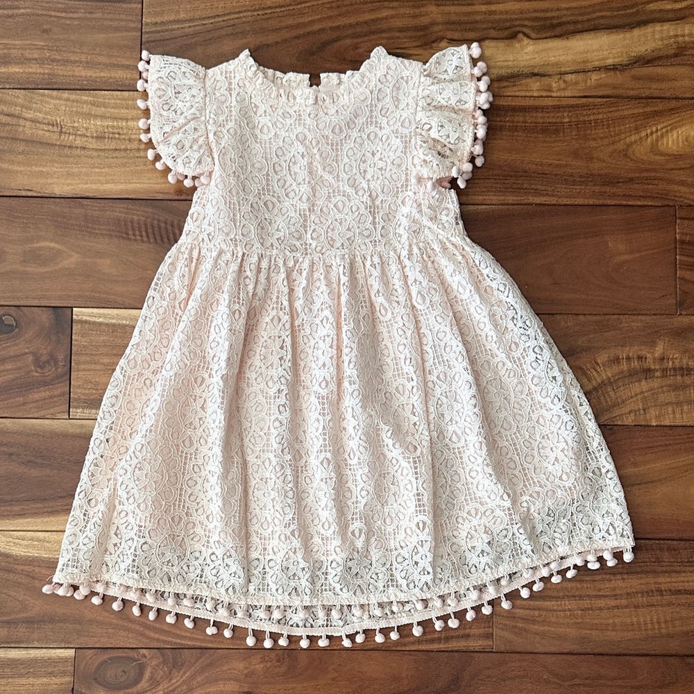 Charming Pink Lace Kids Dress 6T